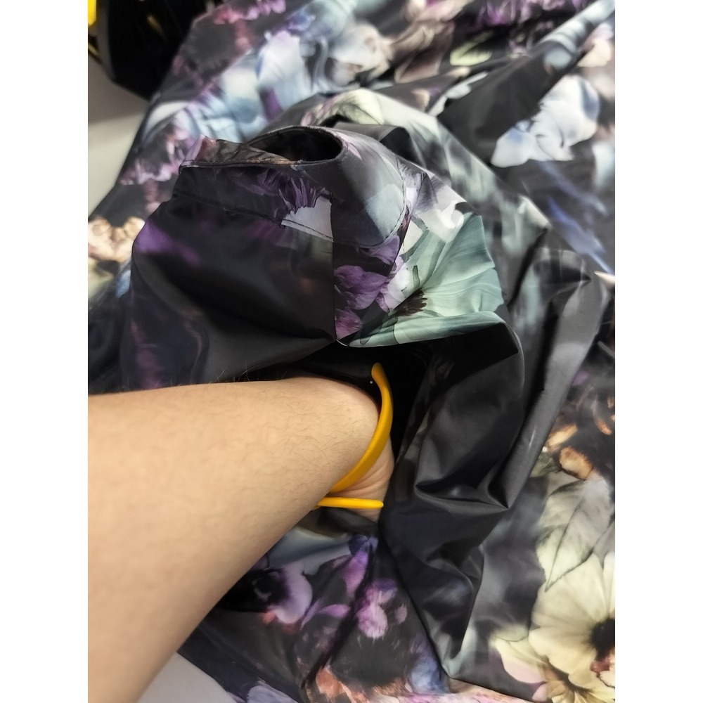 Pink Tartan Satin Pleated Floral Midi‎ Skirt Size 12 Large Black Purple Pockets - Picture 10 of 10